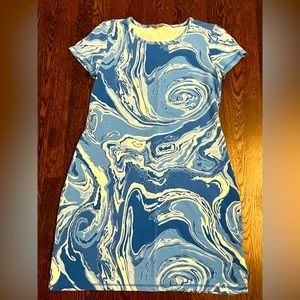 Talbots A-line Terry Dynamic Swirl Dress (M)